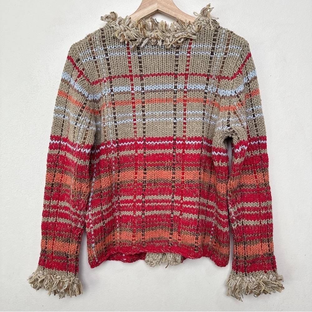 Susan Bristol Womens Small Chunky Hand Embroidered Fringe Multi Color Ca… - Picture 15 of 15